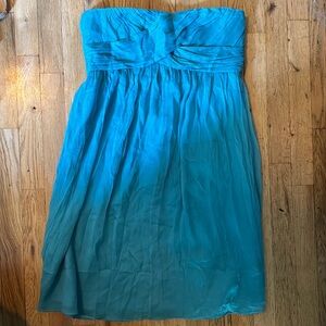 J. Crew Strapless Turquoise Dress